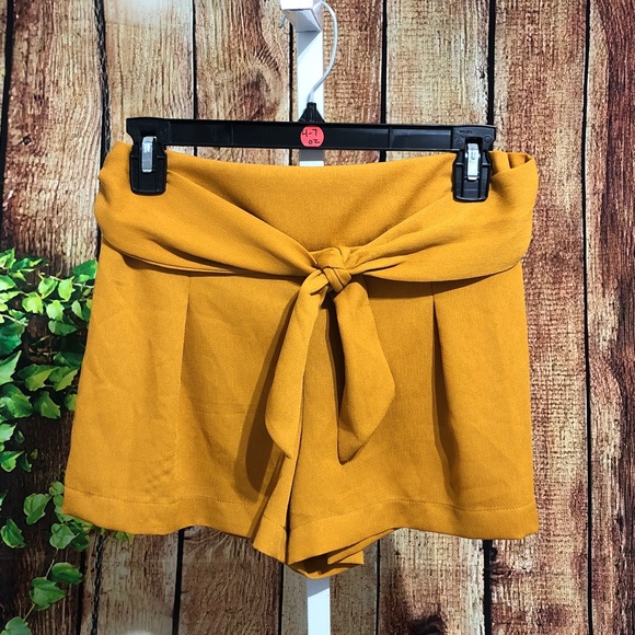 Bebop Tie Waist Shorts Size Small Gold - Picture 1 of 4
